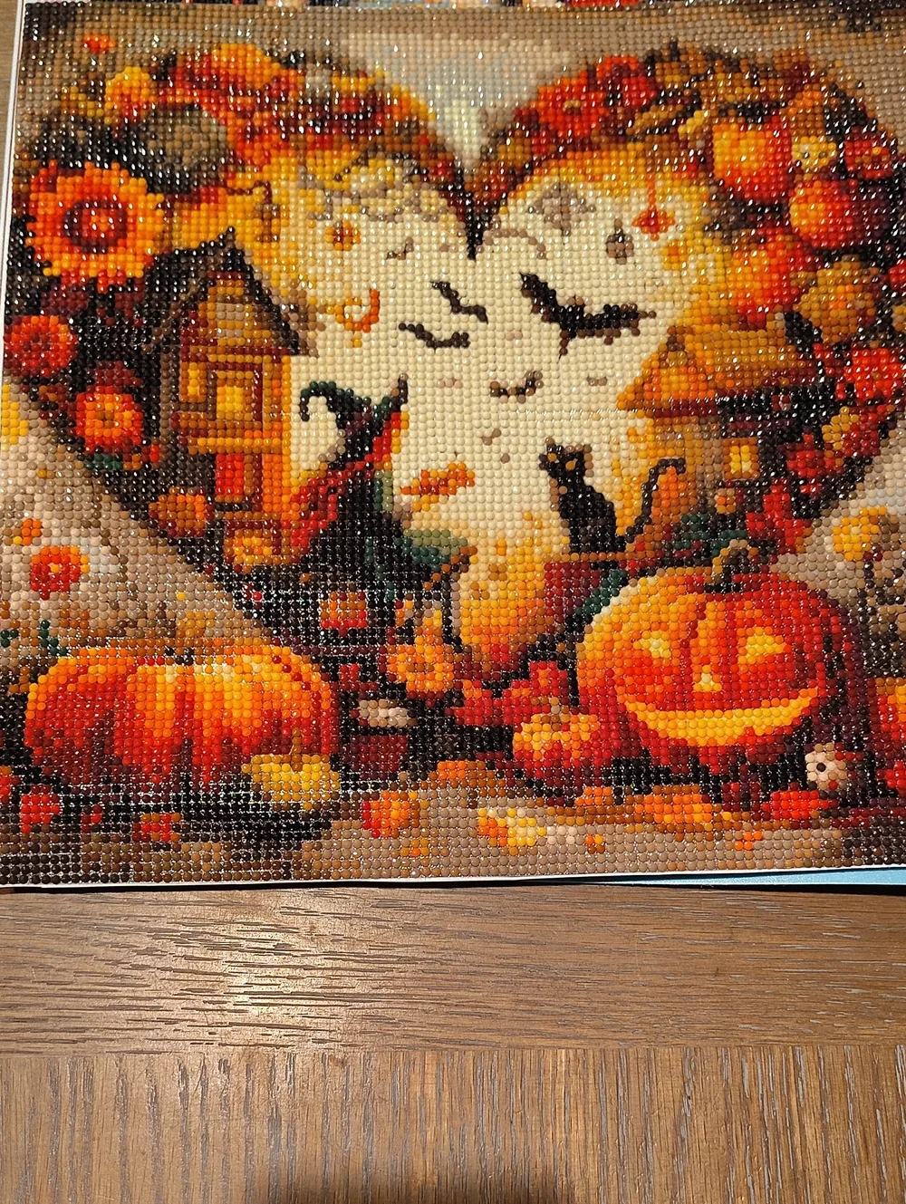 Autumn Heart Halloween Wall Art - Orange Pumpkin Decor